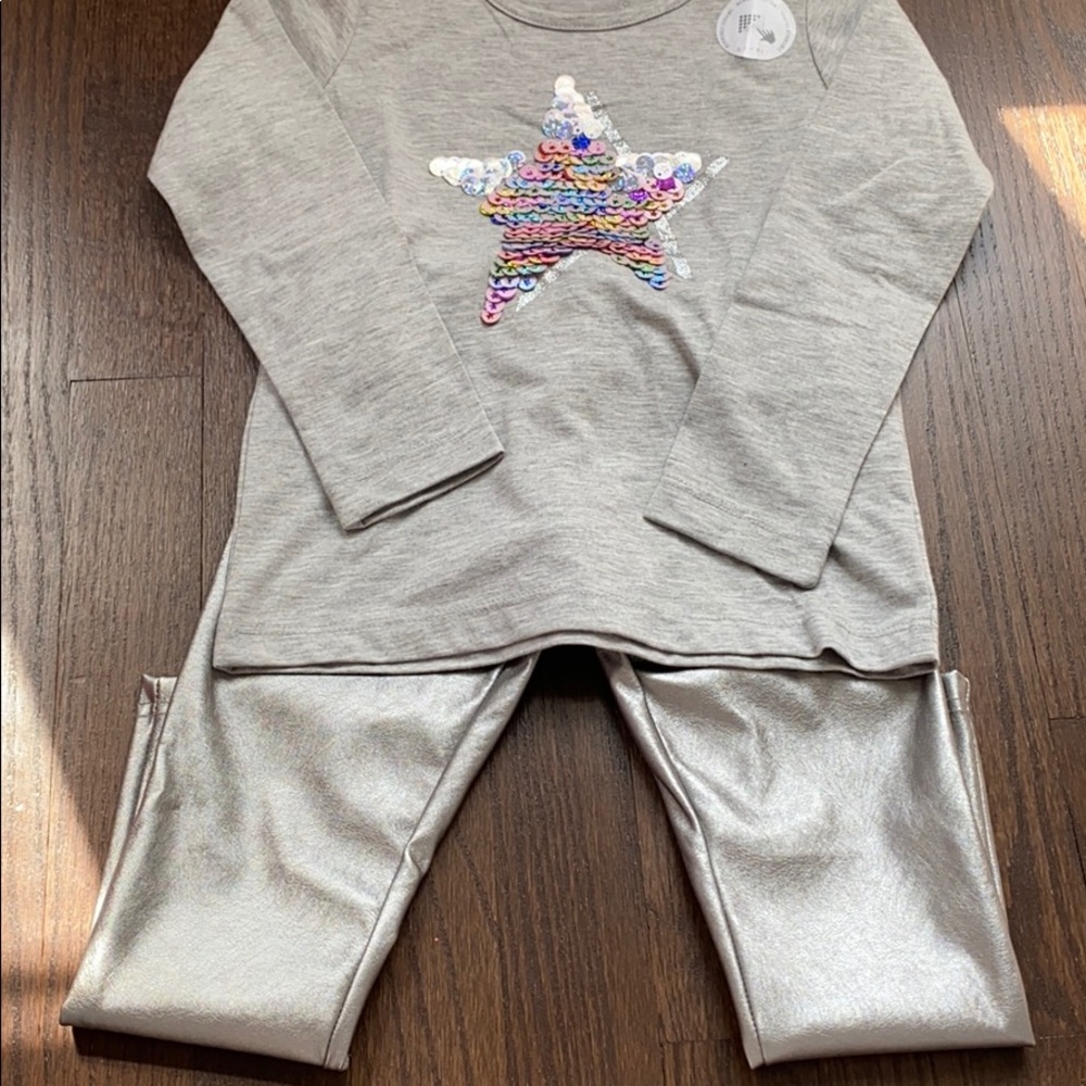 Long sleeve shirt  & pho leather legging set